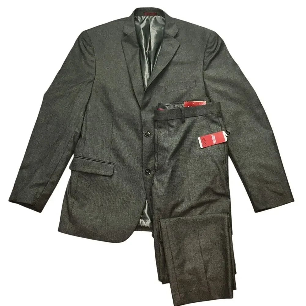 NWT Alfani Slim Fit Performance Stretch Gray Suit 42L & 34X32